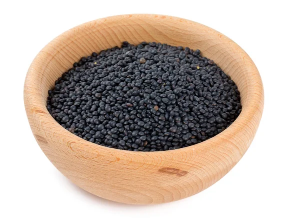 Black Lentils Isolated White — Stock Photo, Image