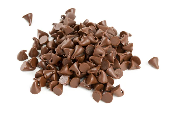 Chocoladedrops Geïsoleerd Wit — Stockfoto