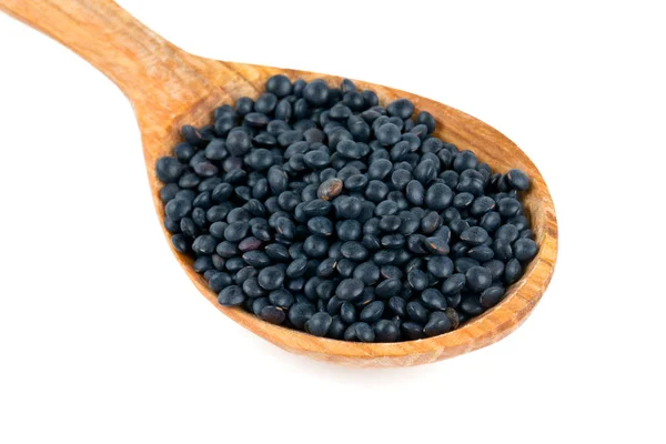 Black Lentils Isolated White — Stock Photo, Image