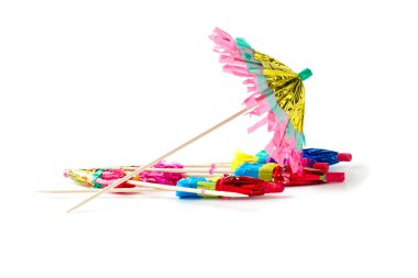 beyaz izole kokteyl şemsiye