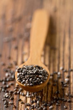 Chia tohum closeup ahşap tablo