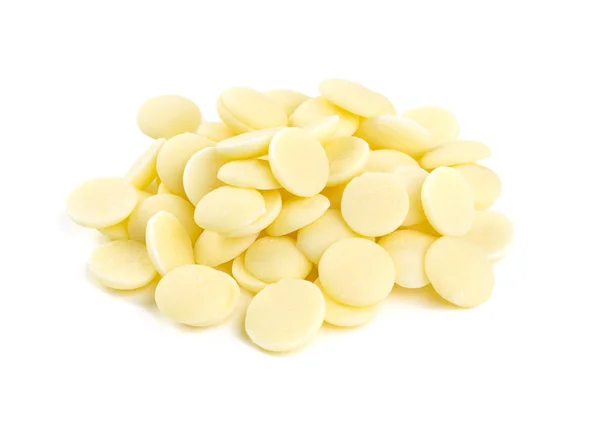 White Chocolate Chips Isolated White — Stock Photo, Image