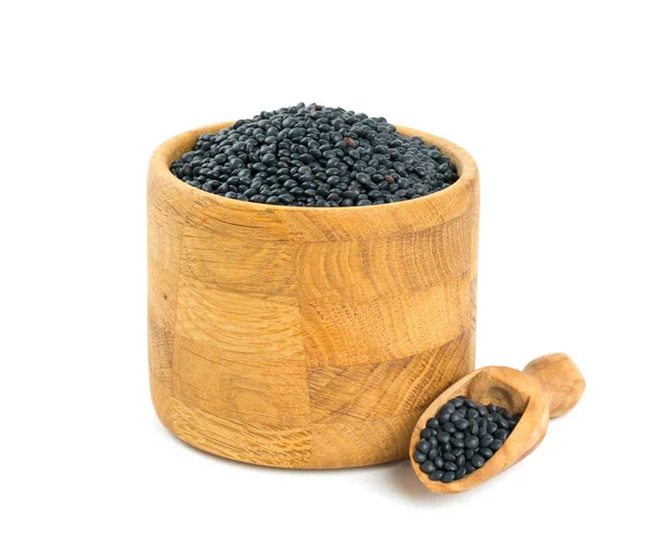 Black Lentils Isolated White — Stock Photo, Image