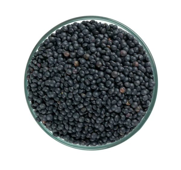 Black Lentils Isolated White — Stock Photo, Image