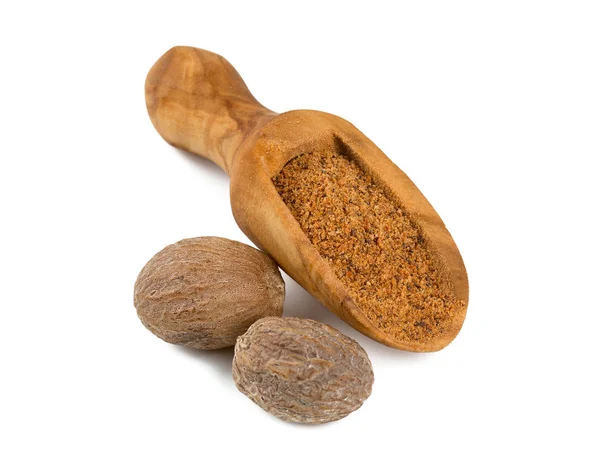 Nutmeg Isolated White — Stock Photo, Image