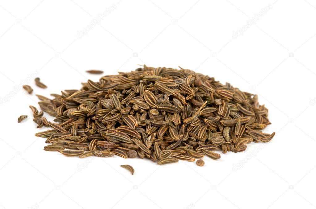 dried cumin isolated on white 