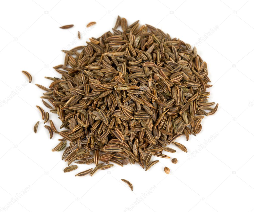 dried cumin isolated on white 