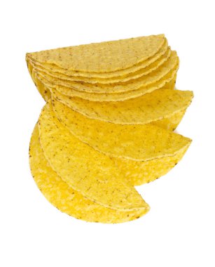 taco kabukları üzerinde beyaz izole