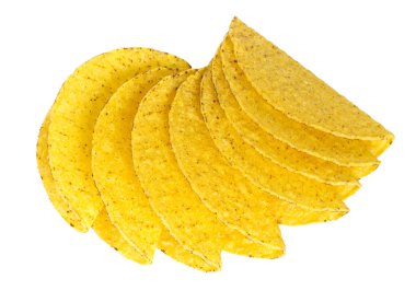 taco kabukları üzerinde beyaz izole
