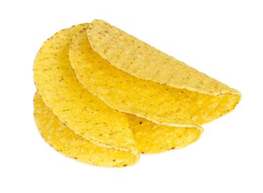 taco kabukları üzerinde beyaz izole