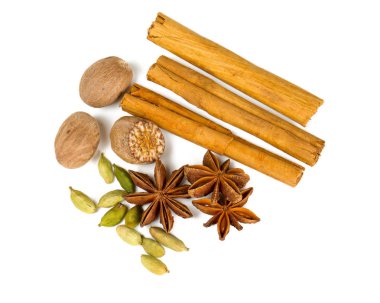 baharat beyaz üzerinde beyaz izole