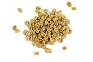 Aromatik ve taze yeşil kahve çekirdekleri arka plan