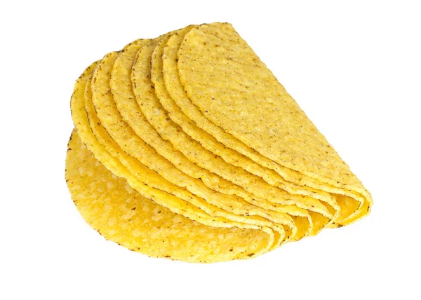 taco kabukları üzerinde beyaz izole