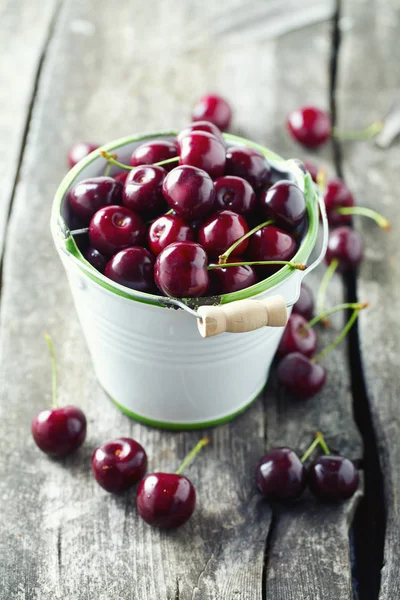 Primer Plano Cerezas Dulces Tazón —  Fotos de Stock