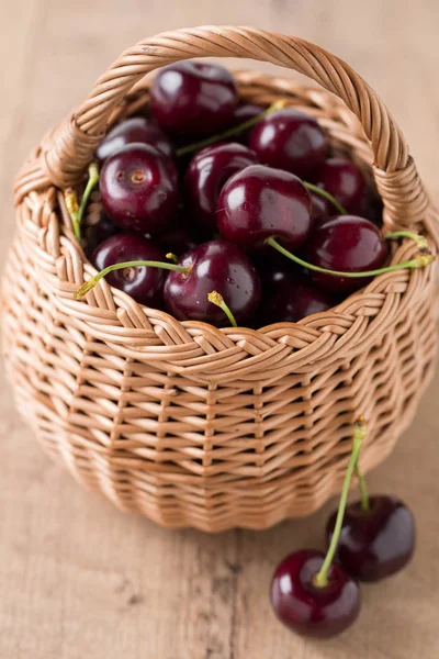 Primer Plano Cerezas Dulces Tazón —  Fotos de Stock