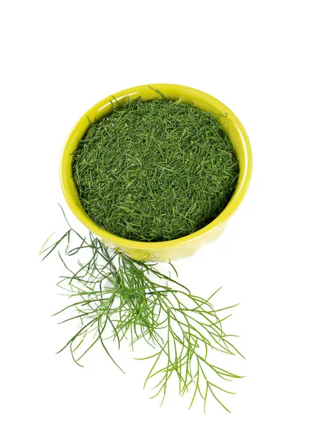 Dried Dill Bowl Isolated — Stock Photo, Image