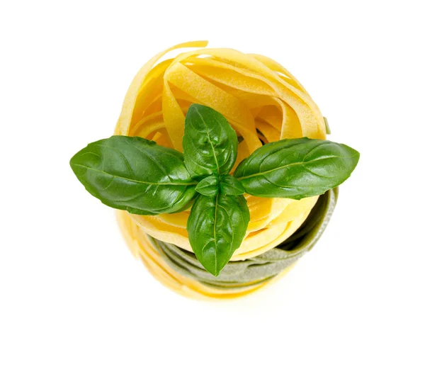 Italian Pasta Tagliatelle Isolated White — Stock Photo, Image