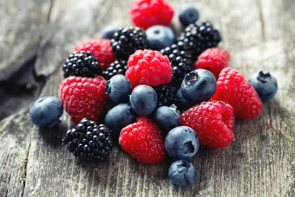 Summer Berries Wooden Surface — Stock Photo, Image