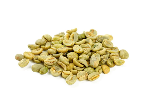 芳香和新鲜的绿色咖啡豆背景 — 图库照片