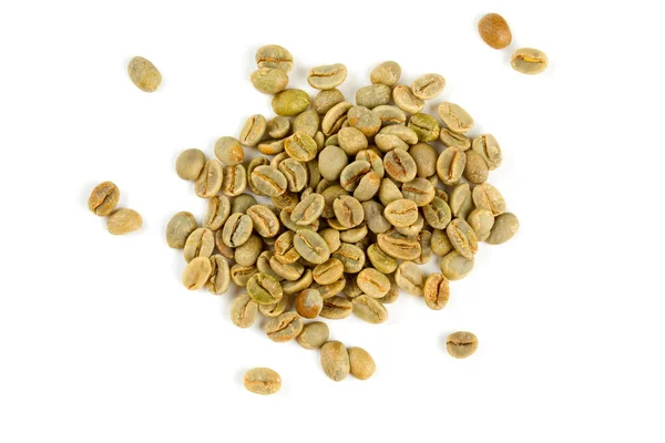 Tło Aromatyczne Świeżych Zielonych Ziaren Kawy — Zdjęcie stockowe