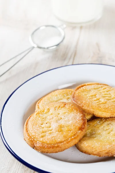 Fresh Home Made Cookies Milk — Stock Photo, Image