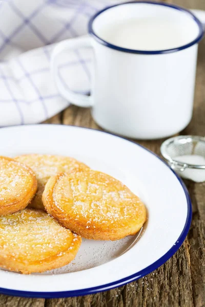 Fresh Home Made Cookies Milk — Stock Photo, Image