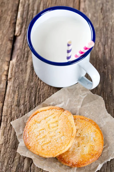 Čerstvé Domácí Cookies Mléko — Stock fotografie