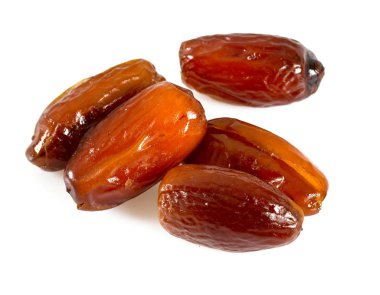 kurutulmuş tarihleri üzerinde beyaz izole