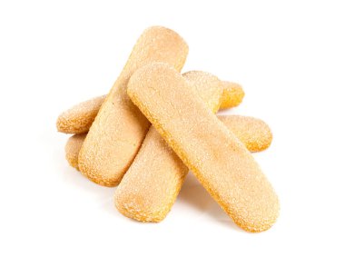 kedi dili çerezleri üzerinde beyaz izole