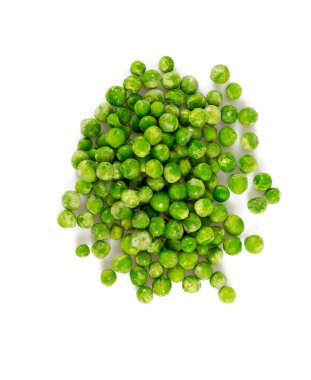 Donmuş bezelyeler beyazlar üzerinde izole