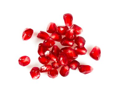 Beyaz üzerine izole nar tohumları