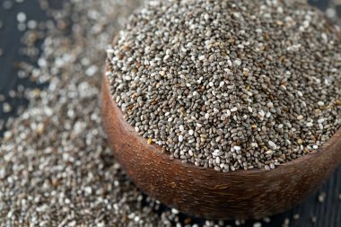 Chia tohum onw ooden yüzey