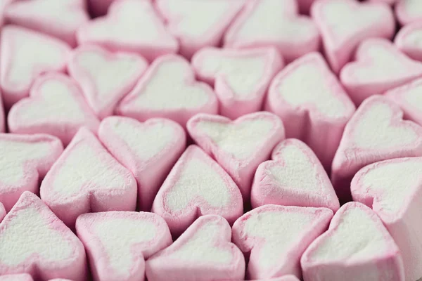 Heart Shaped Marshmallows Wooden Surface — Stock Photo, Image