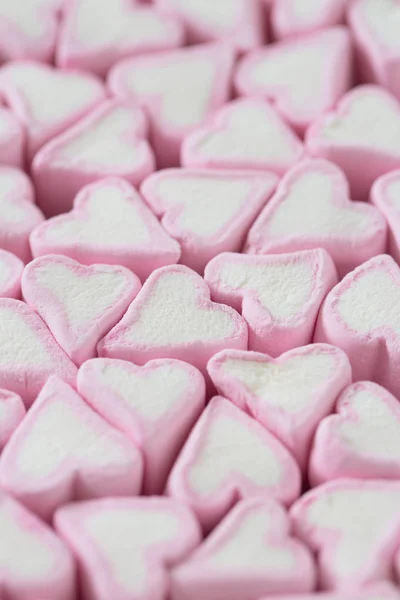 Heart Shaped Marshmallows Wooden Surface — Stock Photo, Image