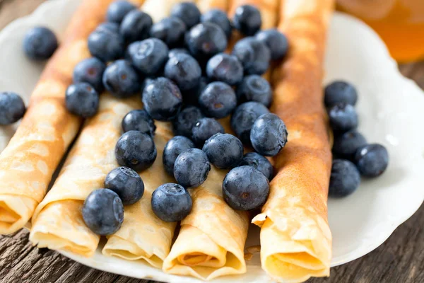 Aptitretande Mjuka Pannkakor Träytan — Stockfoto