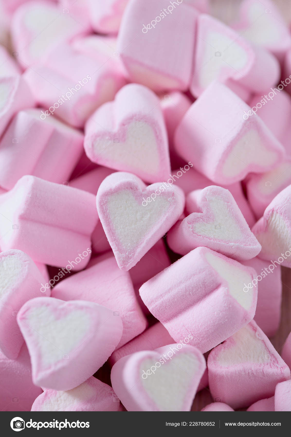 Pink Heart Shaped Marshmallows Stock Photo by ©dianazh 228780652