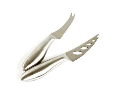 peynir bıçağı üzerinde beyaz izole