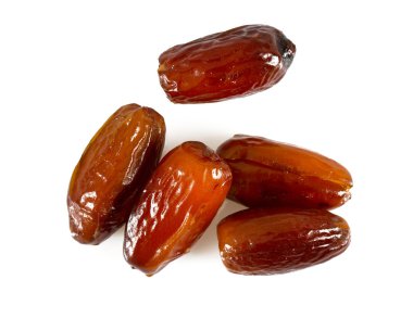kurutulmuş tarihleri üzerinde beyaz izole
