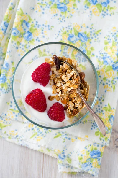 Granola Mezclada Con Frutas Tazón —  Fotos de Stock