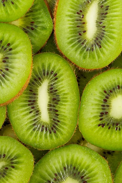 Kiwi Segmenten Getextureerde Achtergrond — Stockfoto