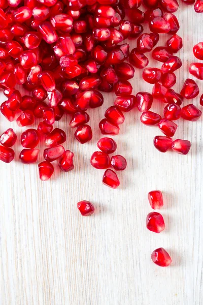 Pomegranate Seeds Wooden Surface — Stock Photo, Image