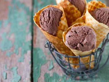 Çikolatalı dondurma demir sepeti