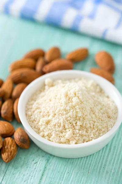 Almond Flour Wooden Surface — Stock Photo, Image