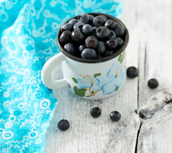 Blueberry Powierzchni Drewnianych — Zdjęcie stockowe