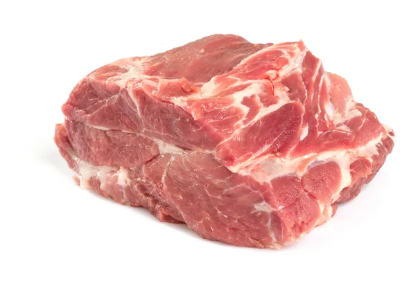 Raw Pork Neck Isolated White — Stock Photo, Image