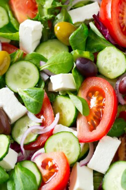 İştah açıcı taze sebze Yunan salatası