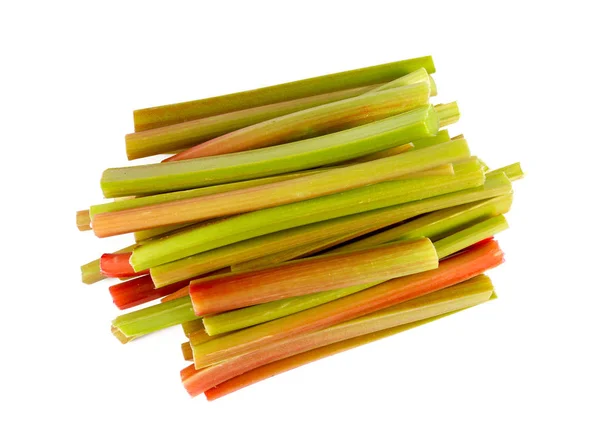 Rhubarb Stems Isolated White — Stock Photo, Image