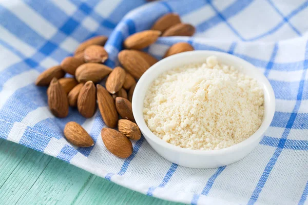 Almond Flour Wooden Surface — Stock Photo, Image