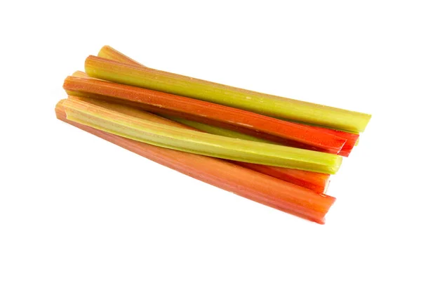 Rhubarb Stems Isolated White — Stock Photo, Image