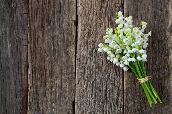 Lilies Valley Wooden Surface — Stock Photo, Image